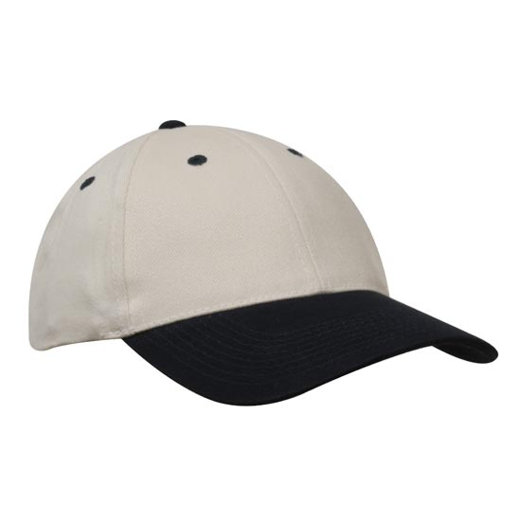Brushed Heavy Cotton Cap 4199 in Natural/Navy