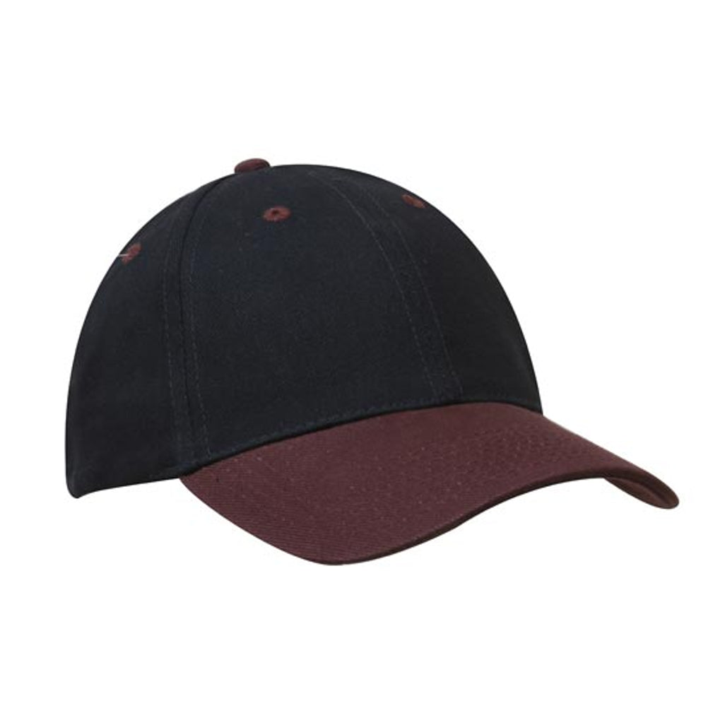 Brushed Heavy Cotton Cap 4199 in Navy/Maroon