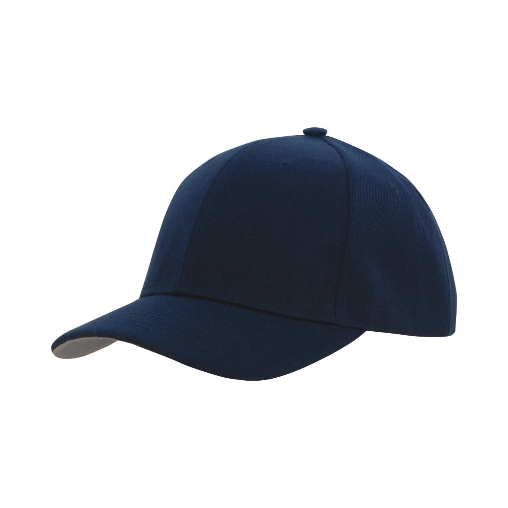 Premium American Twill Cap with Contrast Peak Under 3920 in Navy/Grey