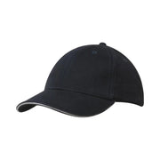 Brushed Heavy Cotton Cap with Sandwich Trim 4210 in Navy/White