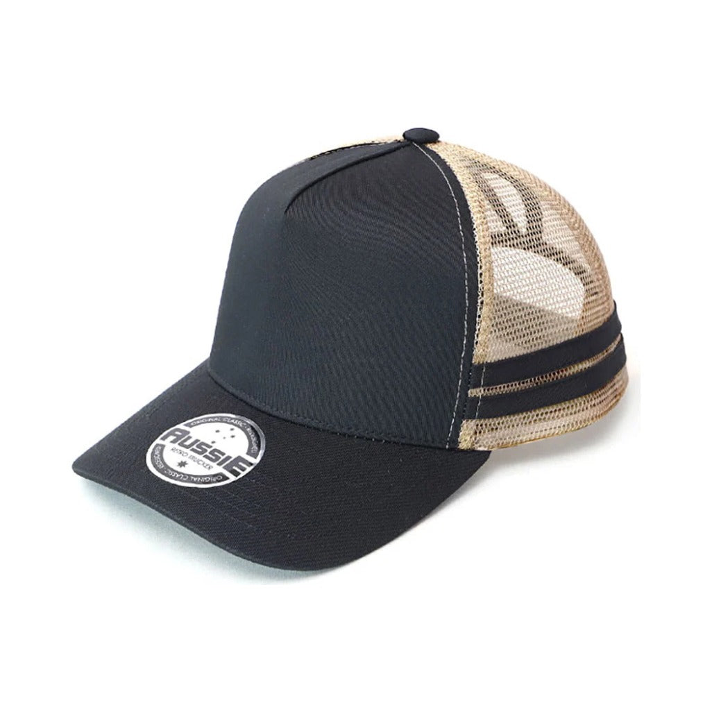 Ponytail Cap AH457 in Black/Khaki