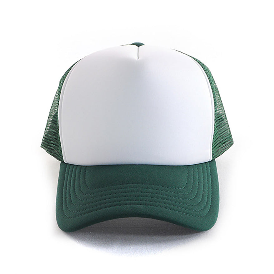 Polymesh Trucker Cap AH295 in White/Bottle