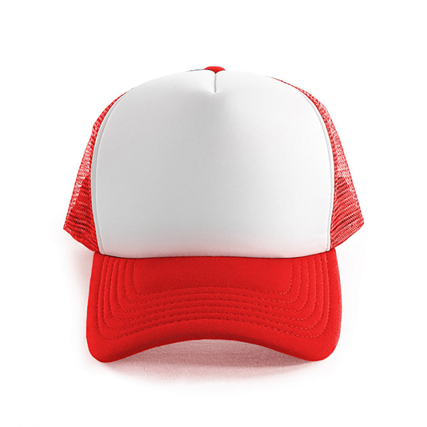 Polymesh Trucker Cap AH295 in White/Red