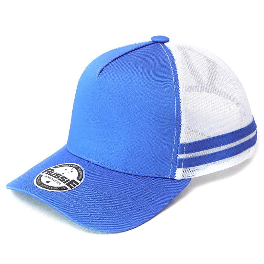 Ponytail Cap AH457 in Ocean Blue/White