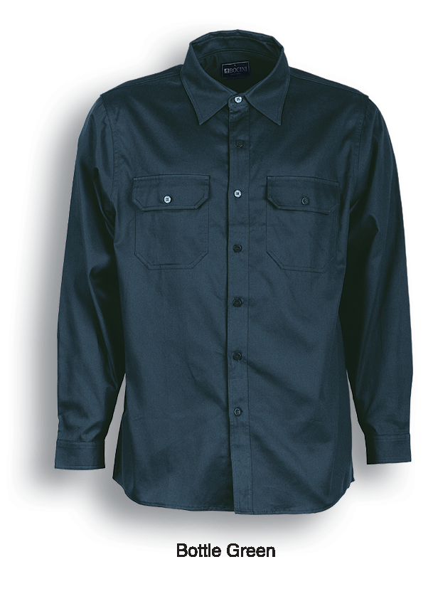 Unisex Adults Cotton Drill Work Shirt L/S WS0680