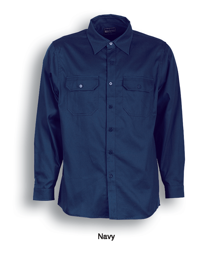 Unisex Adults Cotton Drill Work Shirt L/S WS0680