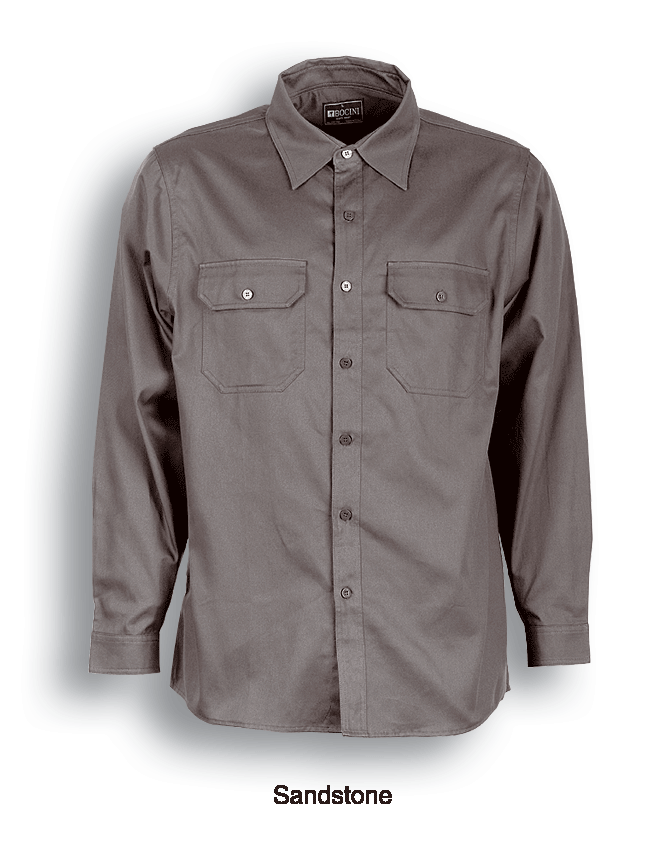 Unisex Adults Cotton Drill Work Shirt L/S WS0680